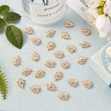 5pcs Copper Zirconia Stone Leaf Pendant Charms, DIY Necklace Earring Tassel Jewelry Accessories