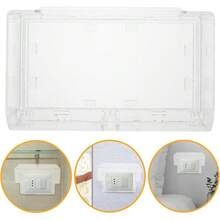 1pc Dual Position Switch Socket Protective Cover, Waterproof Switch Cover, Suitable For Kitchen, Bathroom, Living Room, With Built-In Adhesive, Suitable For Various Walls