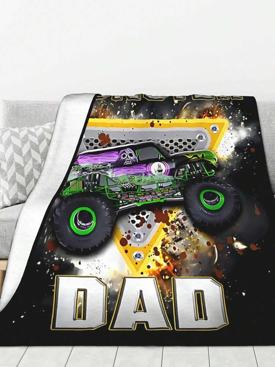 Monster Trucks Are My Jam GentleSoft Blankets Queen Size For Bed - Cozy Soft Sofa Couch Cover Blankets For Women, Cute Large Bedding Fleece Throws For Girls, Black, 80x60 Inches - Black - View 1