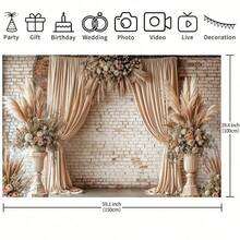 1 pièce Toile de fond plate pour photographie avec motif floral, convient pour les fêtes, mariages, anniversaires, baby showers de princesse, célébrations d'anniversaire et plus encore. Disponible en plusieurs tailles, ce décor de fête multifonctionnel convient aux hommes et aux femmes, pour la décoration intérieure et extérieure, les studios de photographie, la décoration de jardin, la décoration de fête et les cabines téléphoniques. - Multicolore - Voir 5