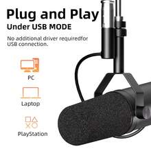 SM7B 专业动圈心形指向麦克风，录音棚可选频率响应，适用于现场人声录音和演出 - 黑色 - 查看 4