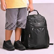 Kids' Tennis Shoe + Backpack Set For Boys And Girls - Lightweight And Comfortable With Tie Closure And Buckle - 黑色 - 查看 4