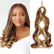1 Pack Short French Curl Braiding Hair 12 Inch 50g/Pack Crochet Hair For Black Loose Wavy Pre Stretched Braiding Hair Synthetic Hair Extensions - Multicolor - View 13