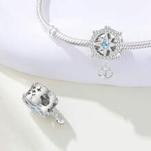 CYCUFF 1件镀银海洋生物吊坠，包含海豚、鲸鱼和海星图案，适合DIY手链、项链等饰品制作，是生日或女士礼物的绝佳选择。 - 彩色 - 查看 4