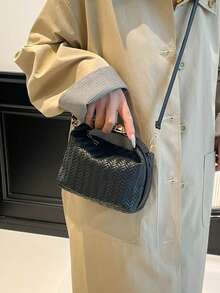 Fashionable Contrast Color Handbag, Versatile For Commuting - Black - View 4