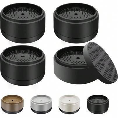 Elevadores de cama de alta resistencia de 1 pulgada, 2 pulgadas, 3 pulgadas, 4 pulgadas, elevadores de cama ajustables redondos para patas de escritorio, mesa, sofá, silla, refrigerador, lavadora (1 pulgada, negro, paquete de 4)