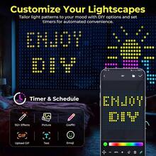 Cortina de Luces 2 * 2 Metros 400, 8 modos luces Inteligentes con Control de APP+ Remoto IR, Patrones y textos, Varios patrones de vacaciones, subir imgenes y otros al para Navidad, Boda - Multicolor - Ver 5