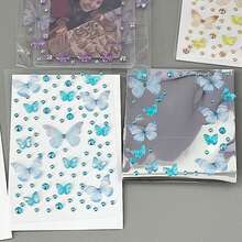 8 Styles Wholesale Cute Mini Butterfly, Heart, Star Shaped Rhinestone Stickers, Suitable For Decorating Scrapbooks, Notebooks, Phone Cases, Face, Strong Adhesiveness, Pink & Blue Color Scheme - Multicolor - View 22