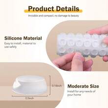 Silicone 100-Piece Cabinet Door Bumpers, Round, Diameter 1.27 Cm, Self-Adhesive Transparent Cabinet Door And Drawer Bumpers, Suitable For Kitchen Cabinets, Cutting Boards, Photo Frames - Multicolor - View 5
