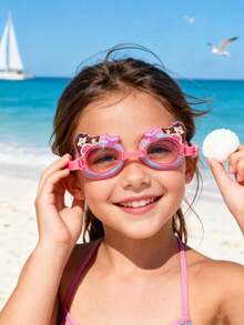 儿童卡通泳镜（1副），可爱卡通图案，防水防雾，适合泳池派对、海滩度假、户外游泳、节日礼物 - 彩色 - 查看 6