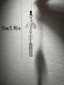 1pc Creative Snowflake Wind Chime Pendant (Plastic Material), Fashionable & Exquisite Wind Chime Accessory, Can Be Used As Phone Strap, Keychain, Card Holder, Bookmark Clip, Etc. Snowflake Keychain For Winter, Birthday Gift - Multicolor - View 3