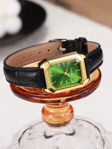 1 szt. zabytkowy kwadratowy luksusowy modny zegarek na co dzień dla kobiet - Złoto - Zobacz 7