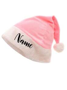 Personalized Santa Holiday Hat Adult, Pink Neutral Style Thickness Velvet Warm And Comfortable New Year's Holiday Party, Red Plush Edge Christmas Hat For Adults, Non-Woven Fabric Hat, Santa Hat Holiday For Adults Unisex Velvet Comfort Extra Thicken Fur Xmas Hat For New Year Festive Party, Xmas Holiday Hat For Adults, Touch Soft And Comfortable Velvet Thickened Santa Hats For Christmas New Year Holiday Party Supplies,Christmas Gift Supplies