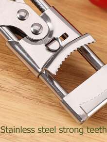 可调节不锈钢开罐器，2026新款多功能不锈钢伸缩开罐器，适合手劲较弱者使用的罐盖开罐器，罐盖夹持器，瓶盖开瓶器，厨房配件，适合老年人，厨房小工具，可调节瓶盖夹持垫和齿轮 - 彩色 - 查看 8