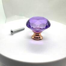 30mm Smooth Round Glass Cabinet Door Knobs/Pulls, Colorful Drawer Handles Suitable For Home, Cabinet, Drawers And Dresser, With Screws - Multicolor - View 52