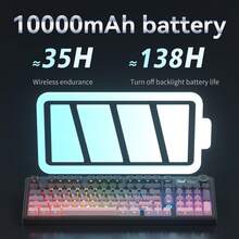 AJAZZ AK980 V2 三模式热插拔无线机械键盘,1.14 英寸彩色屏幕 + 音量旋钮,98 键布局,带底光的密封结构,RGB 可自定义机械键盘 - 包含拔键器和可拆卸线缆 - 官方配置 - AJAZZ 官方正品 - 查看 6