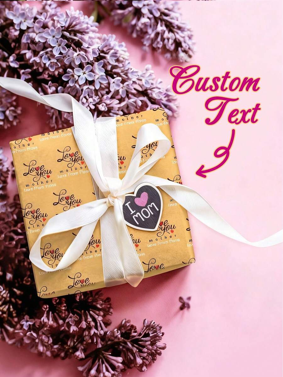 1 pieza Papel de regalo personalizado con foto, regalo para mamá, Te amo mamá, Papel de regalo personalizado con foto, regalo para mamá, La mejor mamá, Te amo, Regalo único, Ideal para el Día de la Madre, Cumpleaños - Día de la Madre Estilo 2 - Ver 1