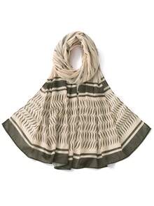 1条女士印花头巾，阿拉伯风格头巾，几何图案，时尚头巾，适合日常通勤和休闲，休闲购物和咖啡馆的时尚配饰，必备头巾，可与连衣裙搭配，作为阿拉伯头巾。 - 彩色 - 查看 19