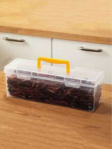 1pc Kitchen Cabinet Handheld Spice Storage Box 6-In-1 Set, Plastic Airtight Seasoning Container, Condiment Organizer