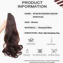 Tóc đuôi ngựa kẹp vuốt thanh lịch - Tóc tổng hợp dài, xoăn và gợn sóng dành cho phụ nữ, sử dụng hàng ngày linh hoạt - Nhiều màu - Xem 4