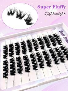 60 Pcs D-Curl No Glue And No Remover Need Self Adhesive Lashes Cluster Fluffy 11-13mm Mixed Lengthes Kit, No Glue Needed Fluffy Individual Lashes Self Adhesive DIY Eyelashes Extension Pre-Glued Cluster Lashes Natural Wispy Lashes Extension C Curl Lash Clusters No Glue Need No Remover False Eyelashes - D - View 12