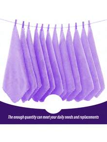 Ultra Soft Washcloths 3/6/12/24 Pack, Premium Microfiber Towel, Absorbent And Quick Drying Coral Velvet Washcloth, Multi-Purpose Wash Cloths For Bathroom, Hotel, And Gym - Purple - View 2