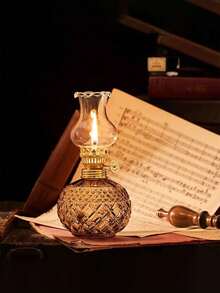 1pc Vintage Crystal Kerosene Lamp, Antique Oil Lamp For Indoor Use (Liquid Not Included), Retro Home Decor Garden Decor Lamp Shade, Christmas Gift, Halloween Gift, Back To School Gift, Living Room Bedroom Decoration - Decorative Lights - View 14