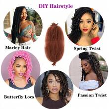 6pcs/Pack African Braid Hair, Elastic African Braid Hair Pre-Fluffy Spring Braid Hair Pre-Stretched Hair Wrap Soft Locs Hair Extensions - Dirty Orange - View 5