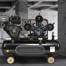 Compresor de aire a gas de 30 galones, 15HP 33CFM@115PSI Tanque compresor de aire sobre ruedas, bomba de pistón impulsada por gas Sistema comprimido de aire con presión máxima de 115PSI para sitios de construcción de talleres - 30 galones - Ver 9