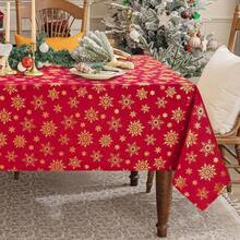 Kitchen Tablecloth - Red - Gold + 304.8 X 152.4 cm (Rectangular) - View 2