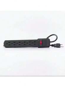 EXTENSION MULTICONTACTO REGLETA 6 ENCHUFES Tira de alimentación eléctrica de CA, enchufe de 6 pines con interruptor, 6 salidas, cable de extensión de 1M - Tipo de Enchufe B USA (110-127V) - Ver 7