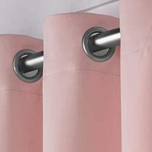 Exclusive Home - Par de Paneles de Cortinas Opacas de Sarga de satén para oscurecer la habitación, 52 x 63 Pulgadas, Color , 2 Piezas(Blush 132An x 243.8Al cm (1 Paneles)) - Multicolor - Ver 3