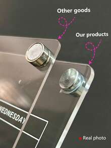 1块3D磁性亚克力白板（含6支白板笔）12*8英寸周计划日历信息书写板，可擦写磁性冰箱贴留言板，家居装饰待办事项清单计划板，非常适合家庭菜单，生日/毕业最佳礼物