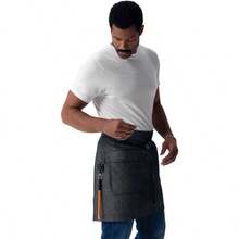 Unisex Utility Half Bistro Apron For Kitchen And Restaurant Staff Durable Adjustable Strap Design With Multiple Pockets For Efficient Tool And Utensil Storage Ideal For Food Service Professionals Seeking Comfort And Practicality In Busy Work Environments - BlackNatural - View 4
