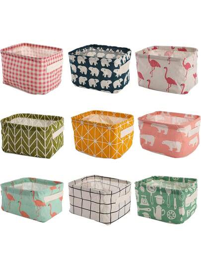 4/3/2/1pcs Foldable Linen Storage Basket, Large Capacity Organizer Box, Multi-Purpose Storage Basket, Suitable For Desk, Cabinet, Clothes, Kitchen, Bathroom, Bedroom, Living Room, Dorm