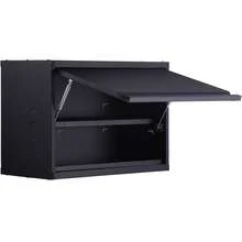 Gabinete de almacenamiento de metal montado en la pared  con estante ajustable de 120 libras por estante - Negro - Ver 8