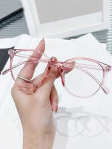 1副女士黑色椭圆形塑料时尚无度数防蓝光眼镜，美式风格，适合日常办公和大学使用，透明眼镜配件，电脑阅读游戏电视手机。 - 彩色 - 查看 16