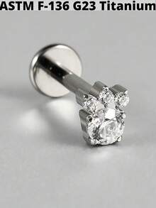 1PC G23 Titanium Cz Butterfly Lip Studs 16G Internal Thread Snake/Flower Ear Helix Tragus Cartilage Earrings Body Piercing Jewelry - As Shown - View 18