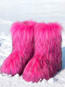 New Winter Warm Plush Faux Fur Snow Boots For Women - Rose Red Ankle Booties With Soft Lining, Cozy Slip-On Design For Cold Weather Outdoor & Indoor Wear Unisex Short Ankle Faux Raccoon Fur Snow Boots - Solid Classic Color, Super Smooth Fur Touches The Ground, Perfect For Christmas & Halloween, Y2K Style! Y2K Fashion Men's & Women's Snow Boots - Faux Raccoon Fur, Silky Smooth Floor-Reaching Fur, Solid Classic Shade, Ideal For Christmas & Halloween! Short Ankle Unisex Snow Boots With Faux Raccoon Fur - Solid Classic Color, Ultra-Smooth Fur Hits The Ground, Must-Have For Christmas & Halloween, Edgy Y2K Vibe! Christmas & Halloween Essential Faux Raccoon Fur Snow Boots (Unisex) - Solid Classic Hue, Smooth Fur Touches The Floor, Stylish Y2K Look! Y2K Short Ankle Snow Boots For Men & Women - Faux Raccoon Fur, Super Smooth Floor-Length Fur, Solid Classic Color, Great For Christmas & Halloween Celebrations! - 玫紅 - 查看 13