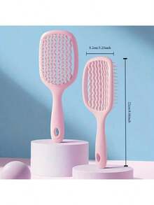 Unisex Square Hollow Hair Brush, Wide-Tooth Comb, Easy Lint Removal And Scalp Massage, Ventilated Lint Removal Wet Hair Brush, Elastic Comb Suitable For All Hair Types Wet And Dry Hair - Multicolor - View 12