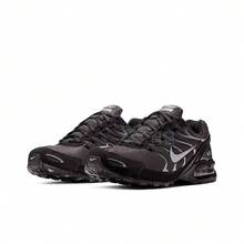 Nike Air Max Torch 4 Lace-Up Fabric & Synthetic Leather Cushioned Durable Breathable Low-Top Casual Running Shoes, Men, Black & Silver - Black Silver - View 3