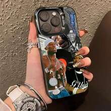 Funda de teléfono de rapero 50 Cent a la moda, funda suave negra IMD colorida plateada adecuada para 17 16 15 14 13 12 11  Pro Max - z6 - Ver 4