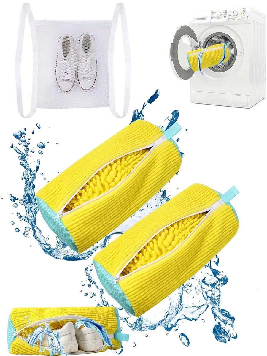 2025新款热销洗鞋袋洗衣机鞋袋：洗衣机和烘干机用的洗衣鞋袋-可重复使用的鞋子清洁袋，适用于运动鞋网球鞋，不留污渍 - 彩色 - 查看 1