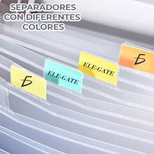 Folder Plástico Repelente Tipo Maletín 12 Separadores - Verde - Ver 5