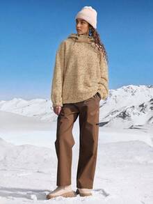 女士长袖休闲星空绒毛连帽卫衣 - 彩色 - 查看 4