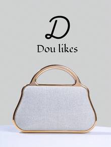 1 chiếc túi xách kim loại thiết kế tối giản với họa tiết hoa, dây đeo hoa thêu sequin, thích hợp cho các cô gái dự tiệc, cô dâu, người mới cưới và các quý cô công sở, dự tiệc, đám cưới. Đóng gói trong hộp nhỏ (họa tiết ngẫu nhiên), thích hợp cho công việc, đi công tác, đi chơi, đi làm. - Màu be - Xem 8