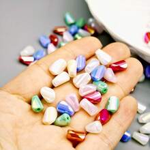 6mm/30pcs Asymmetrical Glass Beads, DIY Jewelry Making Materials, Handmade Necklace, Bracelet, Earrings, Diverse Styles, Niche Design And Luxurious Quality, Inspiration Treasure For Handicraft Lovers, Create Your Unique Fashion Statement - 6mm Glass Irregular-shaped Loose Beads - View 5