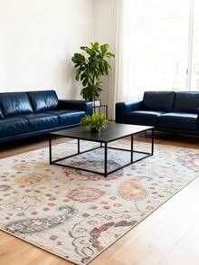 1pc Vintage American Distressed Low Pile Faux Wool Area Rug, Machine Washable, Available In Multiple Sizes, Suitable For Living Room, Bedroom, Entryway, All Season Carpet - Multicolor - View 21