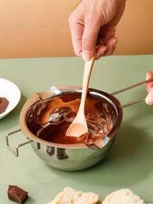 1pc/2pcs BAIJL Stainless Steel Chocolate Melting Pot, Home Use Cheese Butter Heating And Melting Bowl, Kitchen Baking Tools, Outdoor Camping - Multicolor - View 5