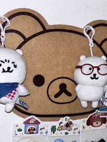 1PC Felt Board Home Decoration Wall Decor Board Felt Poster Wall Sticker Bear Wall Sticker Rilakkuma Room Decoration, Cute Dormitory Background Decoration Hanging Cloth Photo Wall Felt Message Board No Damage To Walls No Drilling Required - màu nâu - Xem 2